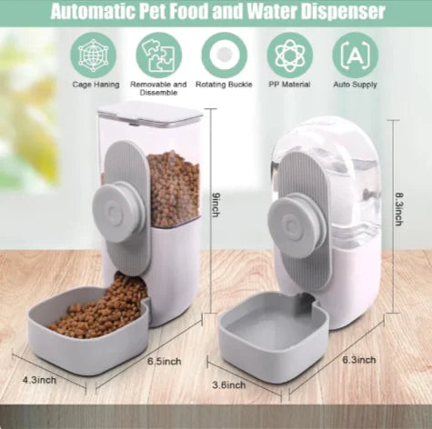 Hanging Pet Feeder & Water Dispenser